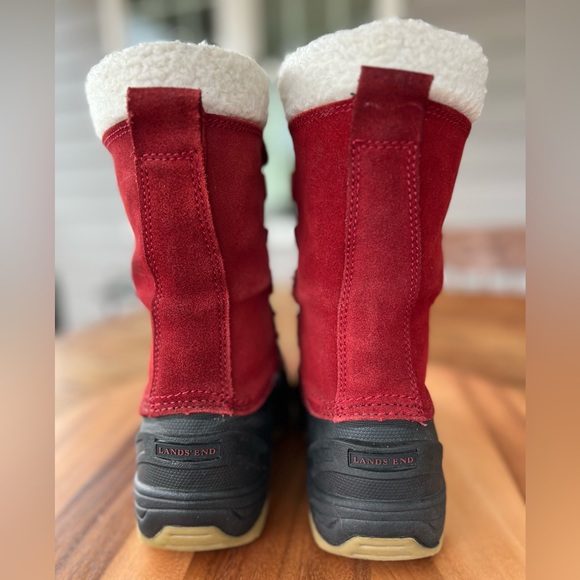 Lands’ End Red Faux Suede Removable Liners Snow Duck Boots Boys Size 3 - Picture 6 of 16